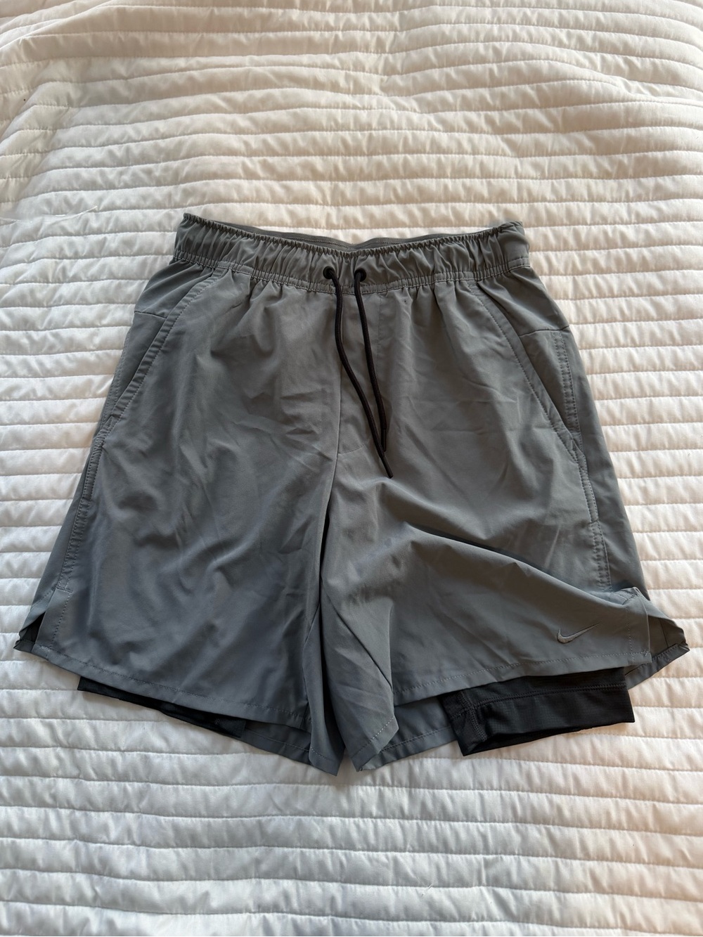 Nike Men’s Gray Athletic Layered Training Shorts